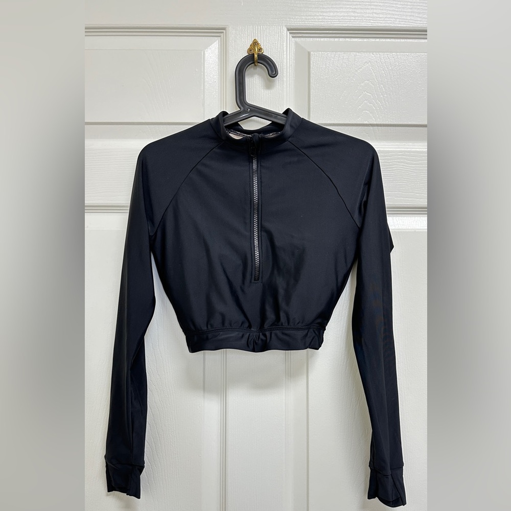 Mott50 Estela Zip up long sleeve rash guard/swim cropped top - S